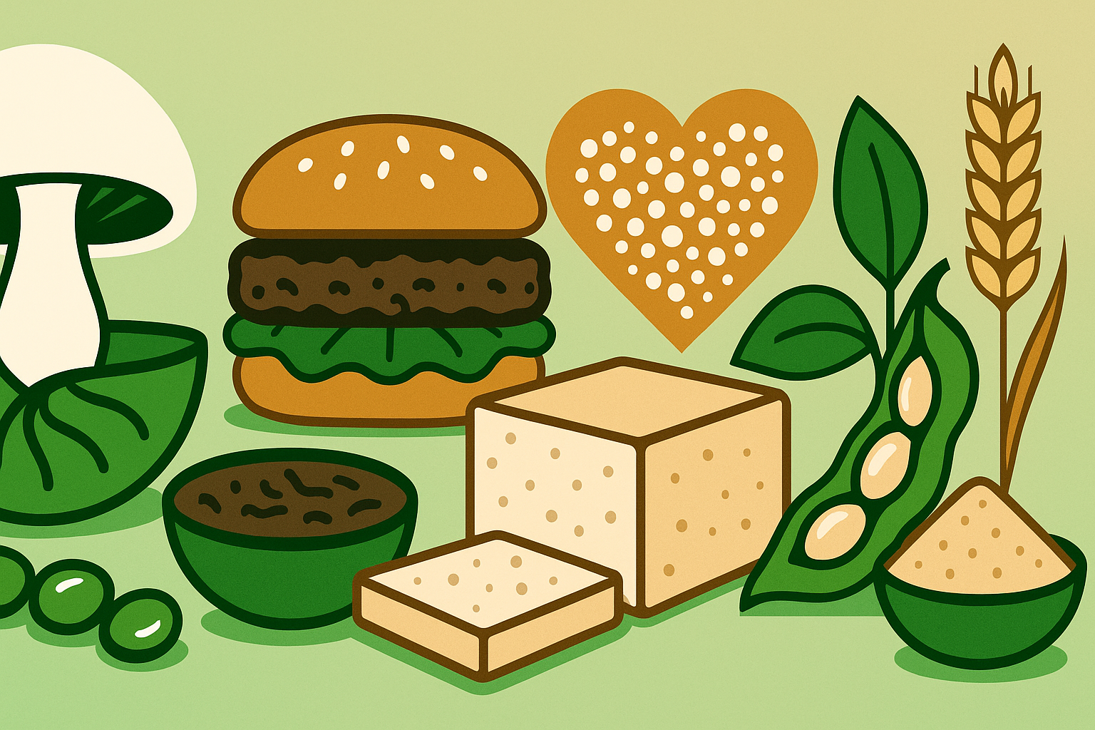 A selection of vegan food alternatives