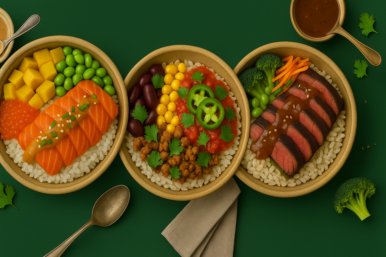 Mycelium protein bowls on orange